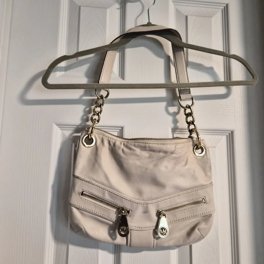 Michael Kors Bedford Medium Leather Shoulder‎ Bag - Vanilla/Cream